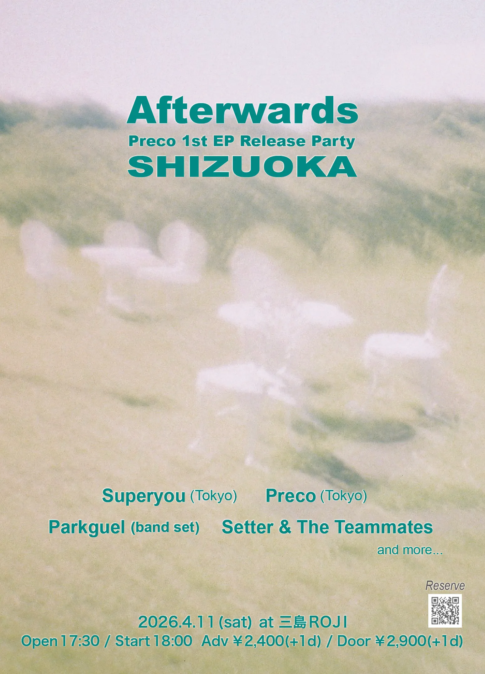 Preco “Afterwards” Release Tour 2026 -Shizuoka- Flyer